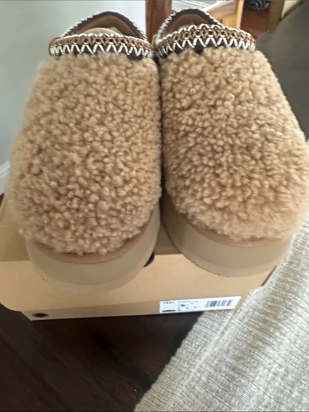 UGG Chestnut Shearling Platform Clogs